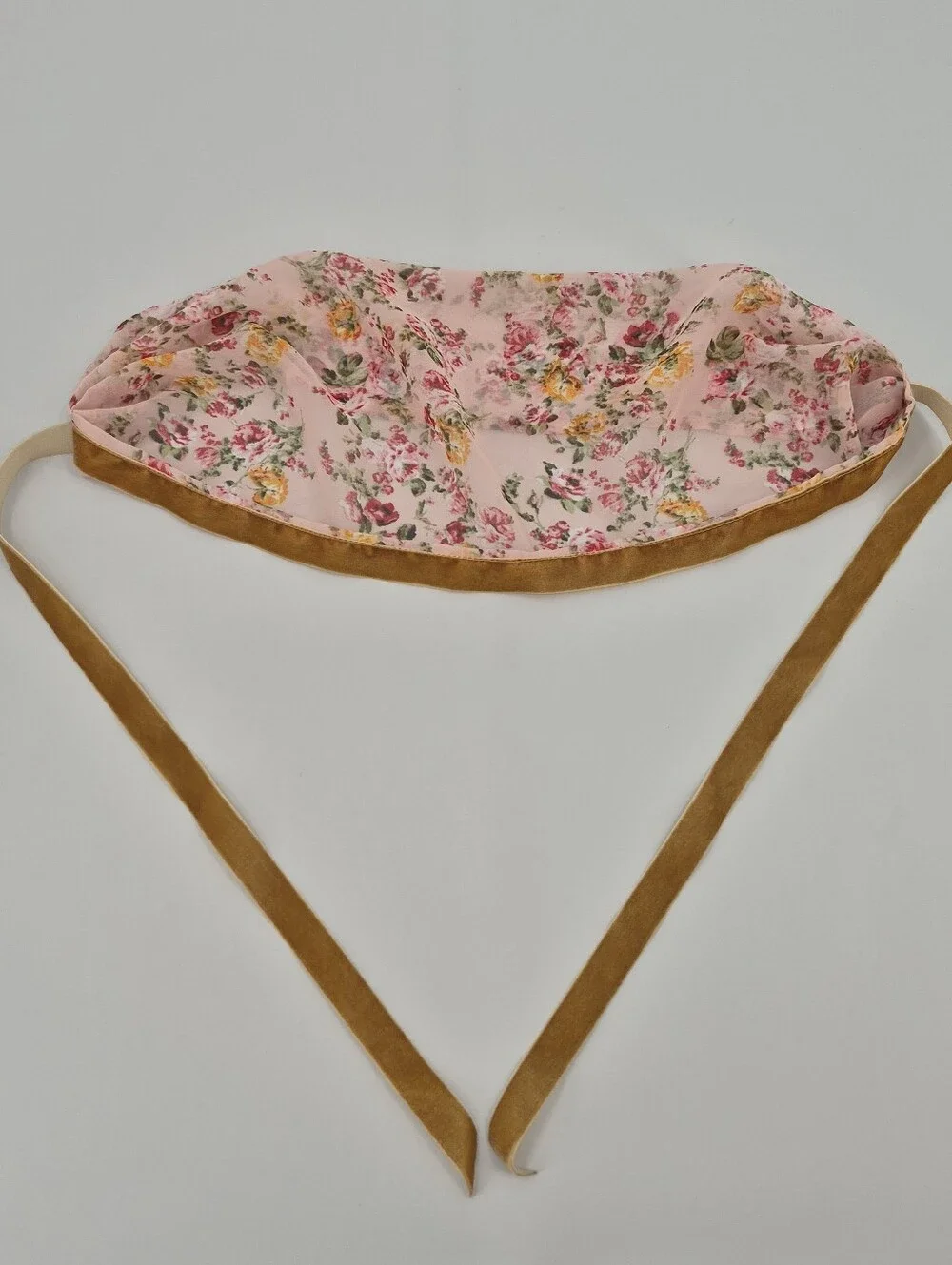 Garlands of Grace Silk Pink Floral Wrap Tie Women's Hair Coverings Dainty